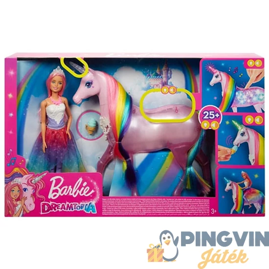 Barbie Dreamtopia: Csillámfény unikornis hercegnő babával - Mattel