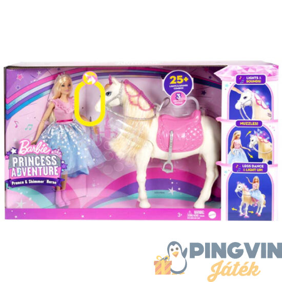 Mattel - Barbie Princess Adventure játékszett táncoló többfunkciós lóval (GML79)