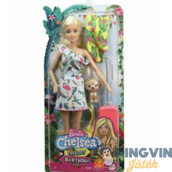 Barbie Az elveszett szülinap - szőke baba pink bőrönddel játékszett GRT87 - Mattel