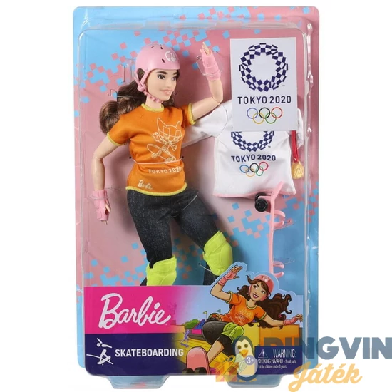 Barbie - Tokyo 2020 gördeszkázó baba GJL78 - Mattel