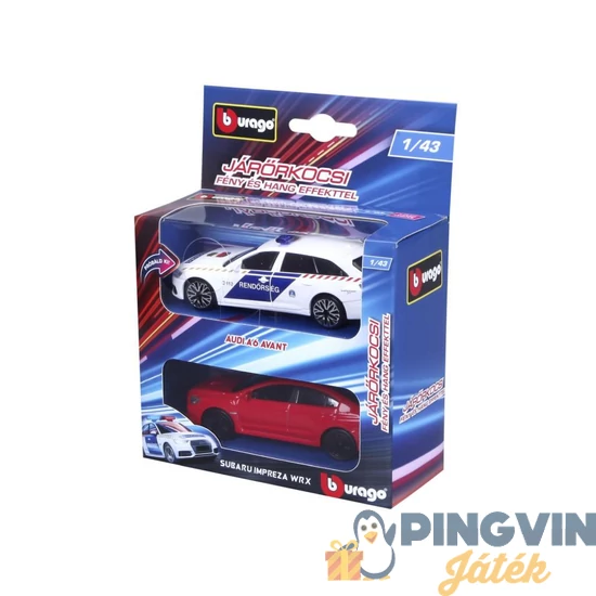 Bburago 1/43 - Audi A6 rendőrautó és üldözöttje