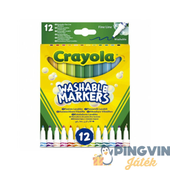 Crayola - Kimosható, vékony filctoll készlet 12db-os 58-6671