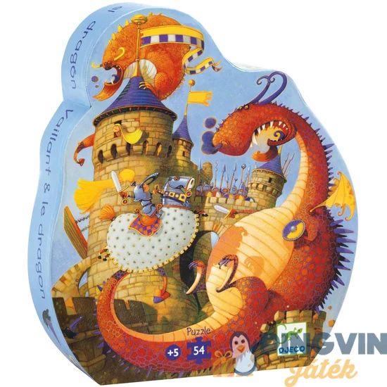 Djeco - Formadobozos puzzle - Vaillant és a sárkány - Vaillant and the dragon 7256