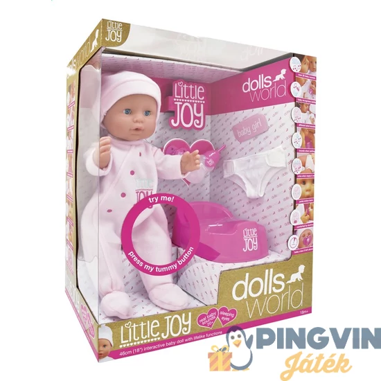 Dolls World - Interaktív baba, 46 cm, alvós szemű