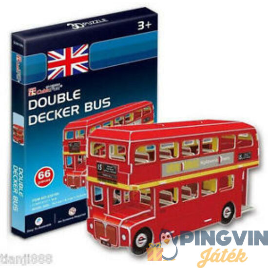 3D puzzle: Emeletes angol busz (Double Decker) 66 db-os - Cubicfun