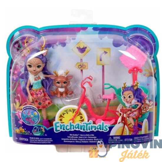 Mattel - Enchantimals baba biciklivel és szarvassal (FJH11/GJX30)