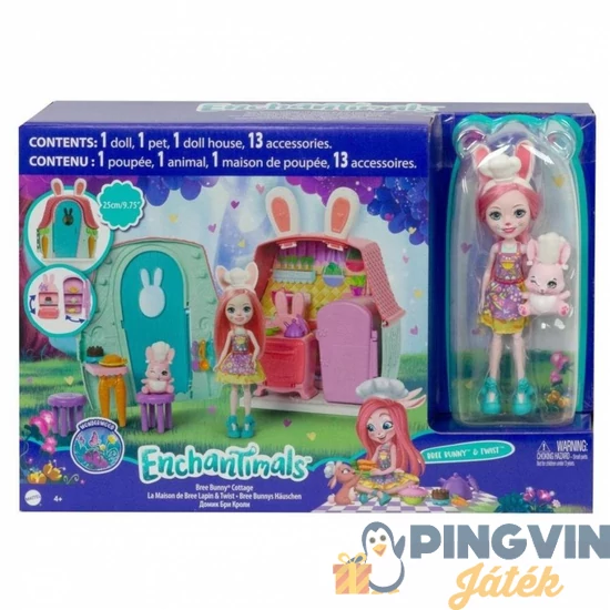 Enchantimals - Kicsi kunyhó játékszett, Bree Bunny & Twist GYN60 - Mattel