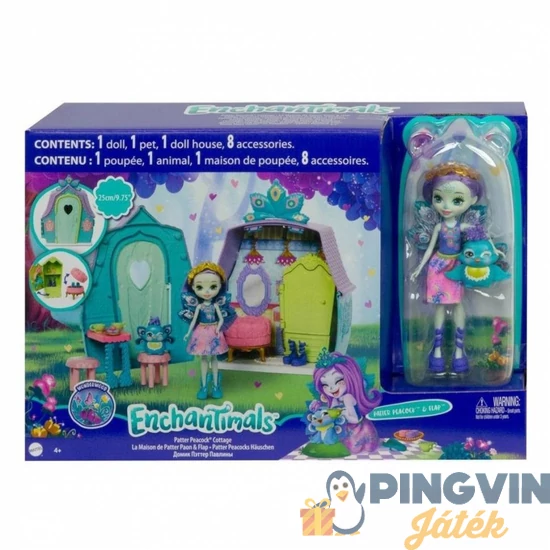 Enchantimals - Kicsi kunyhó játékszett, Patter Peacock & Flap GYN61 - Mattel