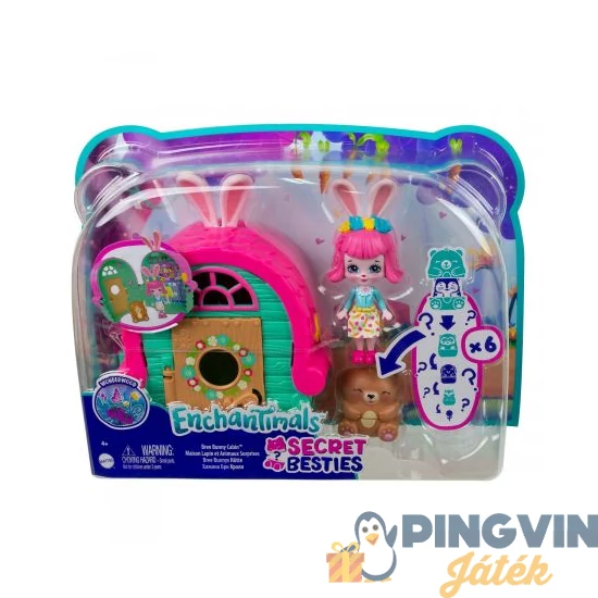 Enchantimals - Telis-teli kuckó - Bree Bunny baba meglepetés állatokkal GTM47 - Mattel