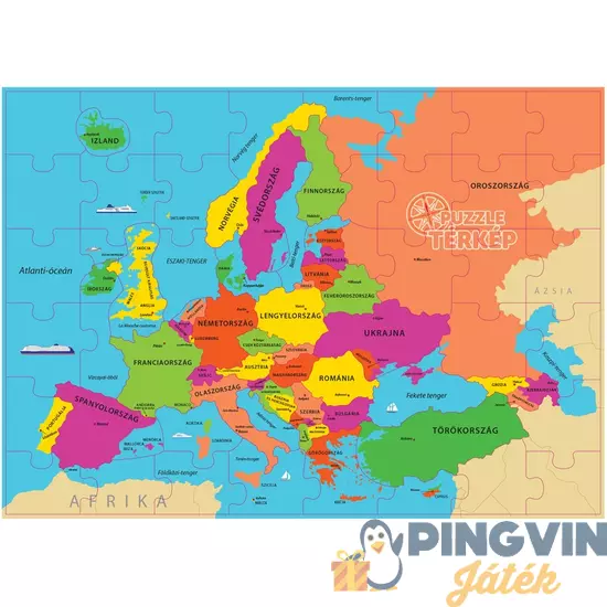 Európa térkép magyarul 69 darabos puzzle