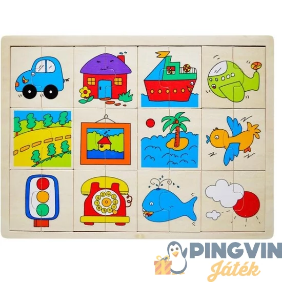 Fa Felezős puzzle járműves 0526