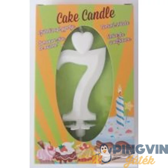 Cake Candle - Fehér számgyertya 7-es