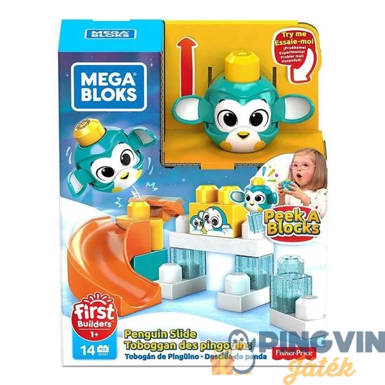 Fisher Price - Mega Bloks kukucskockák, Peek A Blocks - Pingvinek GKX67 - Mattel