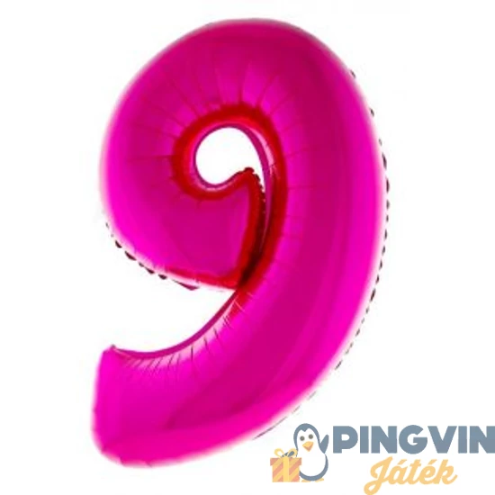 Fólia lufi "9"szám pink 102cm-es