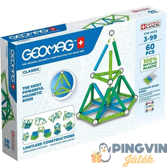 Geomag Green Line Classic mágneses építőjáték 60db-os - Geomagworld