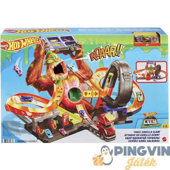 Hot Wheels - City tomboló gorilla játékszett GTT94 - Mattel
