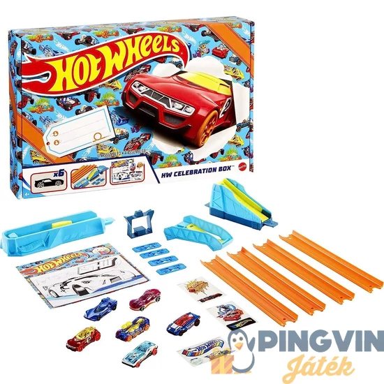 Hot Wheels - Meglepetés csomag 6db kisautóval pályaszett GWN96 - Mattel