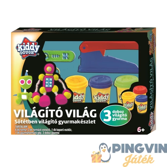 Creative Kids - Kiddy Dough Gyurmagyár, Sötétben Világító Gyurmakészlet (76732)