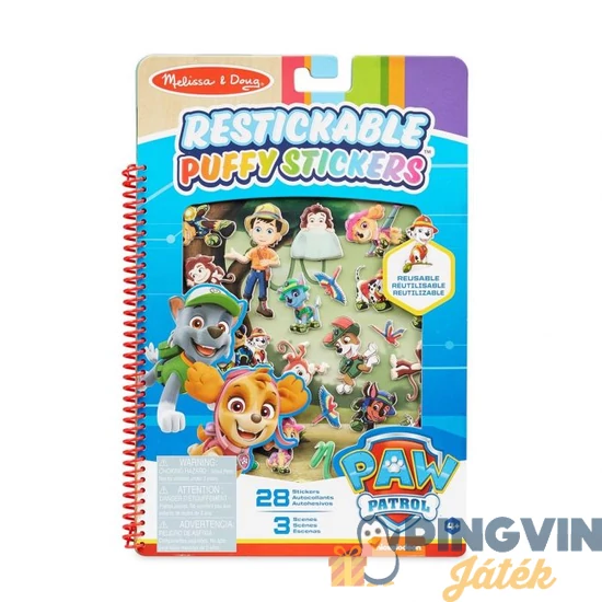 Melissa&Doug - Kreatív játék, Pufi matrica füzet, Mancs őrjárat, Dzsungel 33258