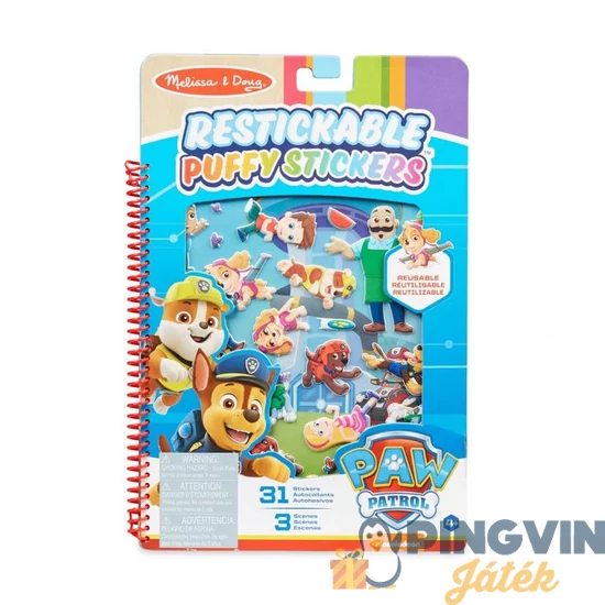 Melissa&Doug - Kreatív játék, Pufi matrica füzet, Mancs őrjárat, Kaland öböl 33256
