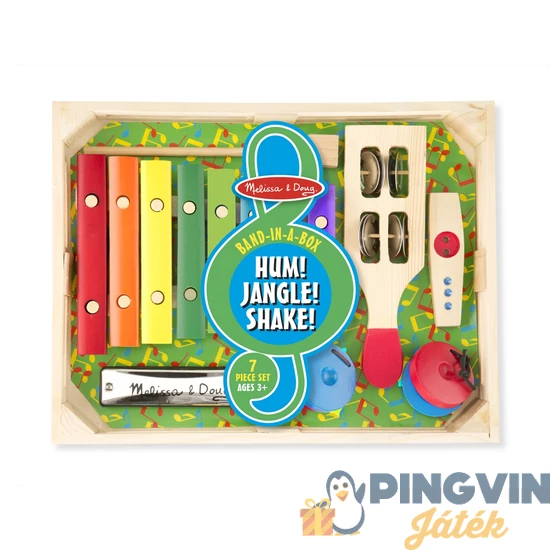Melissa&Doug - Hangszerek, zenekar a dobozban, rázd-fújd-koppintsd (1318)
