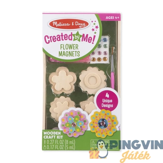Melissa&Doug - Kreatív Játék, Fa Hűtőmágnes Készítés, Virágok (9582)