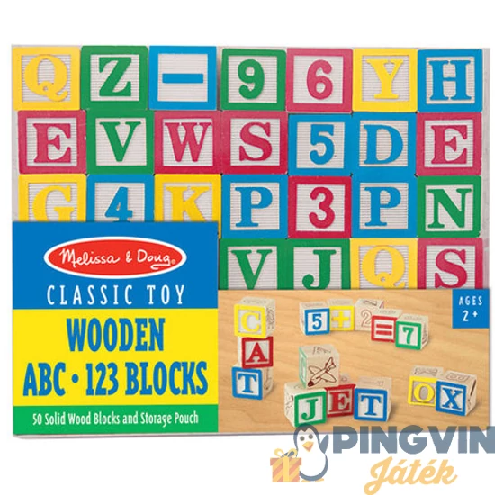 Melissa&Doug - fa készségfejlesztő játék, abc és számok (1900K)