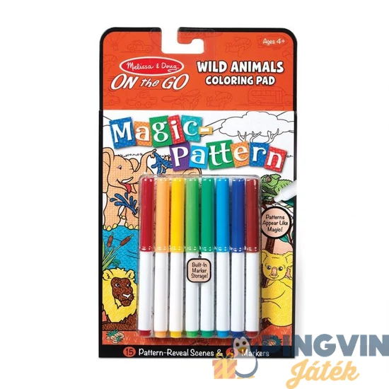 Melissa&Doug - Kreatív Játék, Mágikus Színező Füzet, Vadállatok (40312)