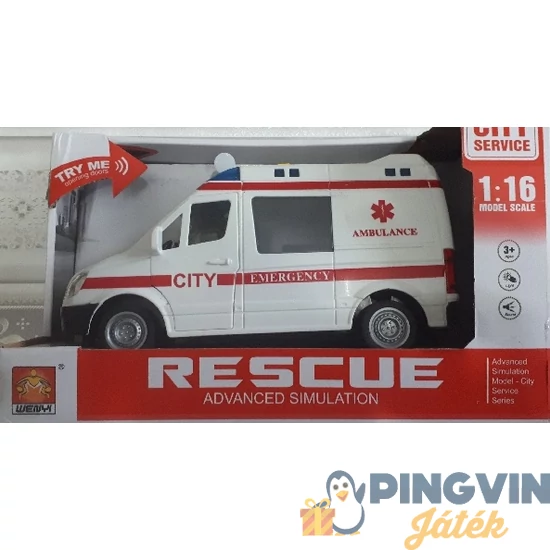 Mentő hang+fény 22cm  1:16