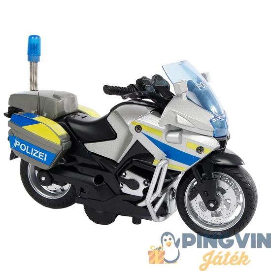 2-Play - Motor police hang, fény 13 cm-es (510247)