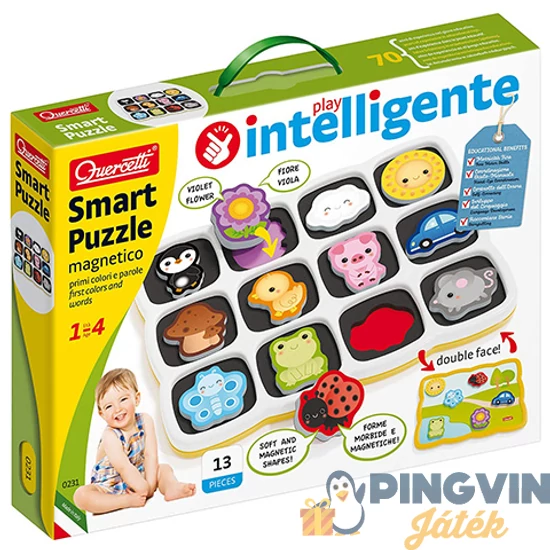 Quercetti - Smart mágneses puzzle Első szavak és színek(0231Q)