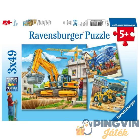 Rabensburger - Puzzle 3x49 db - Óriási munkagépek (09226)