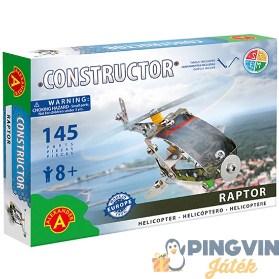 Alexander Toys - Raptor helikopter fém építőjáték 145db-os (1261A)