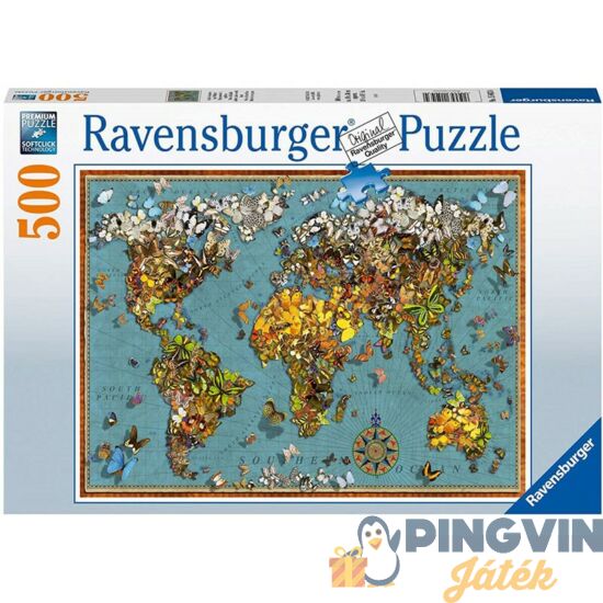 Ravensburger - Puzzle 500 db - A világ pillangói