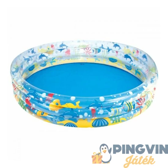Bestway - Tengeri állatmintás átlátszó medence,1,52mx30cm