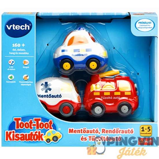 Toot-Toot Kisautók: Rendőr-, mentő- és tűzoltóautó szett - Vtech