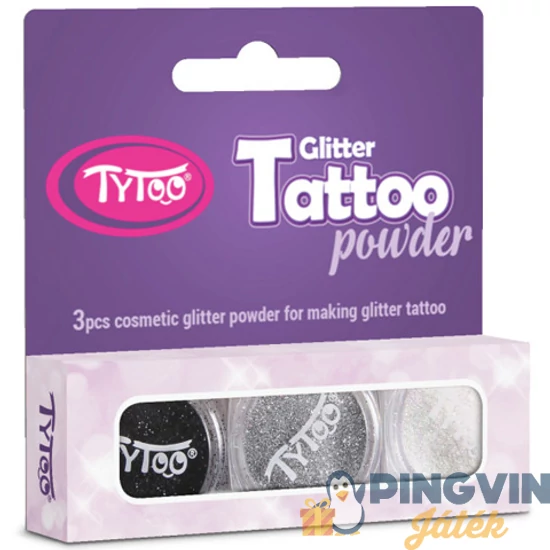 TyToo - Csillámpor szett3x2,5ml Fekete,ezüst,fehér színben (CTPS0021)