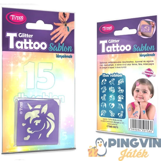 TyToo - Ló és unikornis csillámtetkó sablon szett 15db-os (CTMS0073)