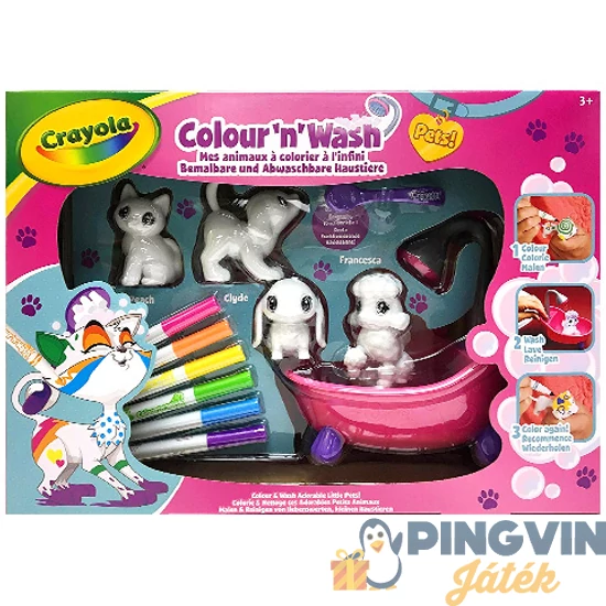 Washimals Kimosható állatkák játékszett káddal - Crayola