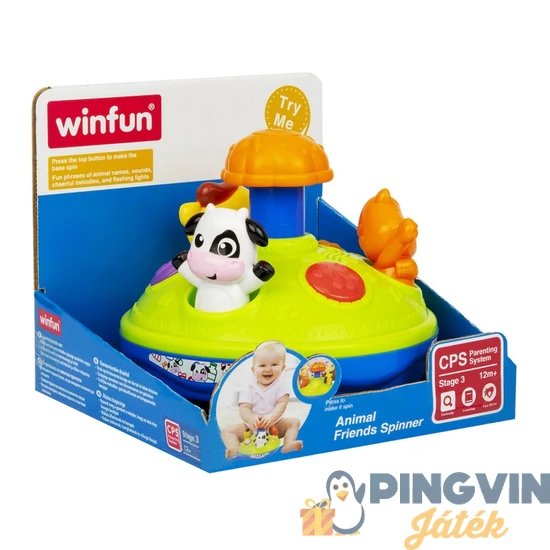 WinFun - Háziállatos pörgettyű bébijáték