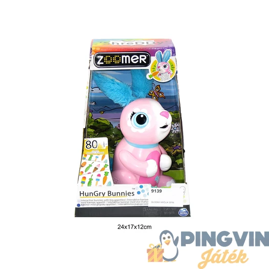 Zoomer - Éhes nyuszi, interaktív állatka 6044085- Spin Master