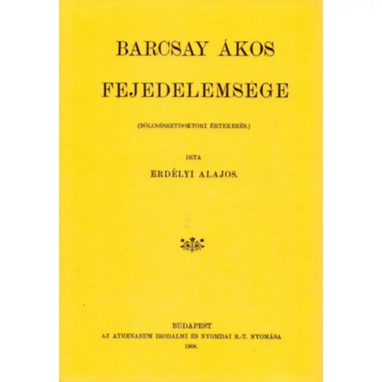 Barcsay Ákos fejedelemsége