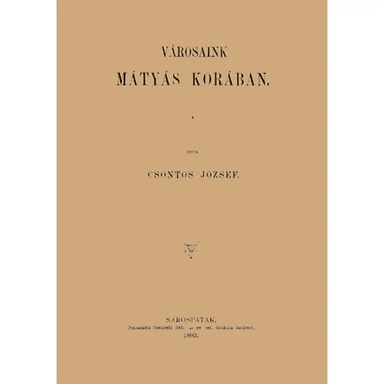 Városaink Mátyás korában