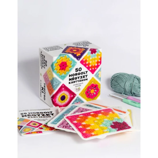 50 horgolt négyzet kártyákon