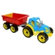 Műanyag 50 cm-es traktor+utánfutó